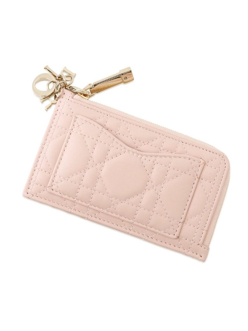 Dior Card Case Lady Cosmos Zip Cannage Lambskin